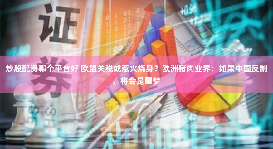 炒股配资哪个平台好 欧盟关税或惹火烧身？欧洲猪肉业界：如果中国反制，将会是噩梦